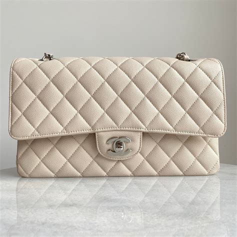 chanel classic 18c shw|Medium Classic Double Flap Bag in 18C Light Beige Caviar SHW .